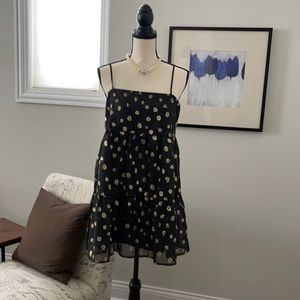 Forever 21 black mini party dress with gold dots
